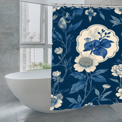 Rideaux de douche Vintage Floral Medallion, 71 × 71