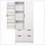 Armoire de cuisine | Organisateur de rangement 72 po blanc cannelé moderne avec 2 grands tiroirs Étagères à épices 8 portes | Panneau de fibres à densité moyenne | Tiroirs inclus