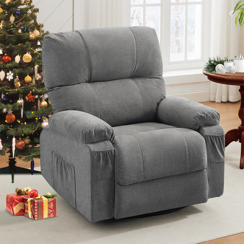 Versatile 360-Degree Rotating Recliner Chair with Soft Cushion and Backrest for Ultimate Comfort and Relaxation, Grey