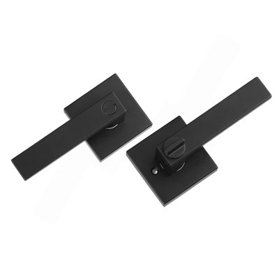 Privacy Door Handle 10 PCS Matte Black Square Door Lever Interior Reversible