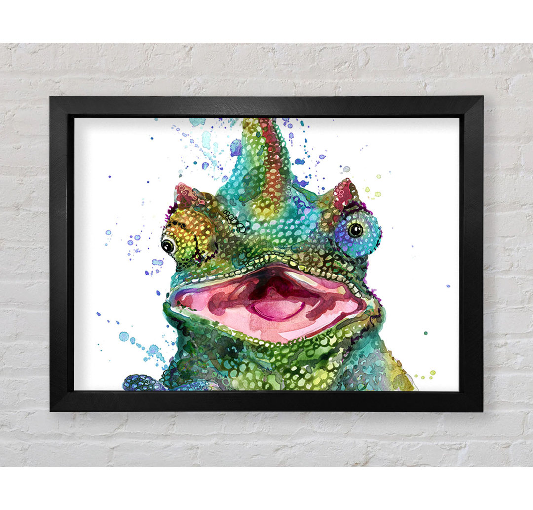 Gerahmtes Wandbild Chameleon Paint Splat