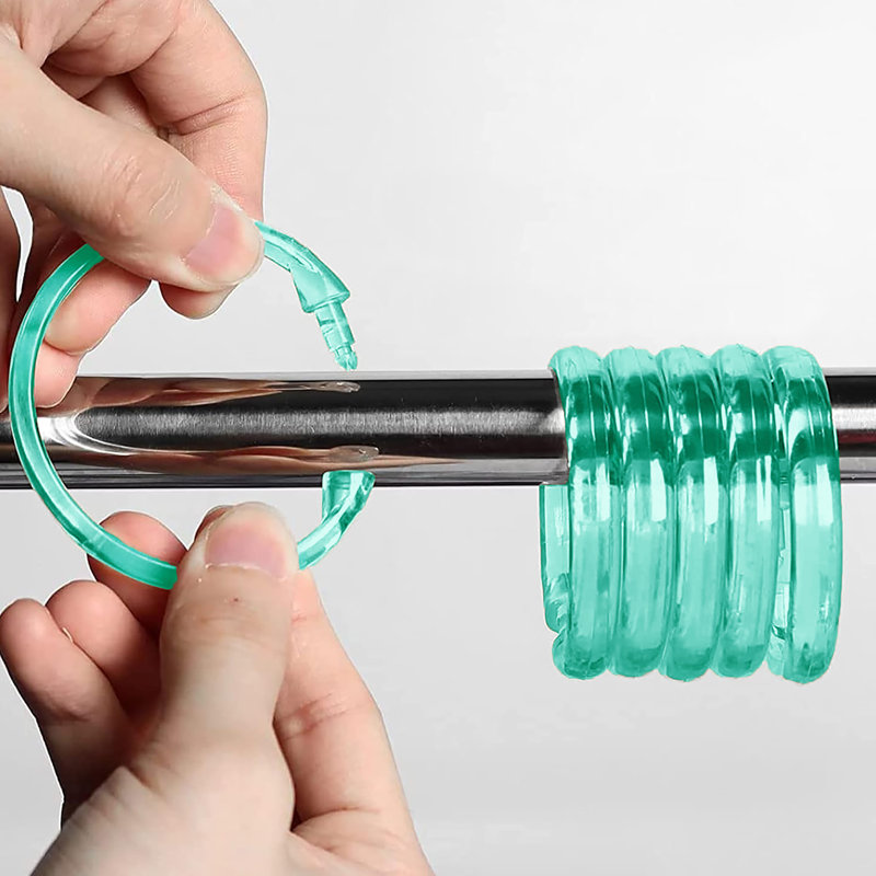 Crochet en plastique pour rideau de douche, Bleu sarcelle