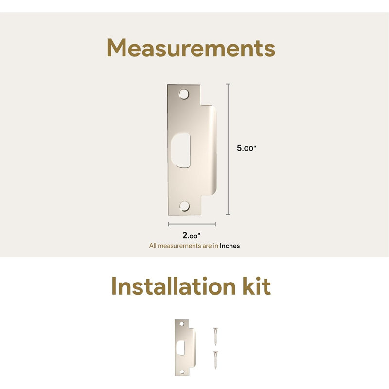 Méga poignées à plaque standard Asa | Gâche en acier inoxydable durable pour portes intérieures et extérieures | Sécurité améliorée et installation facile