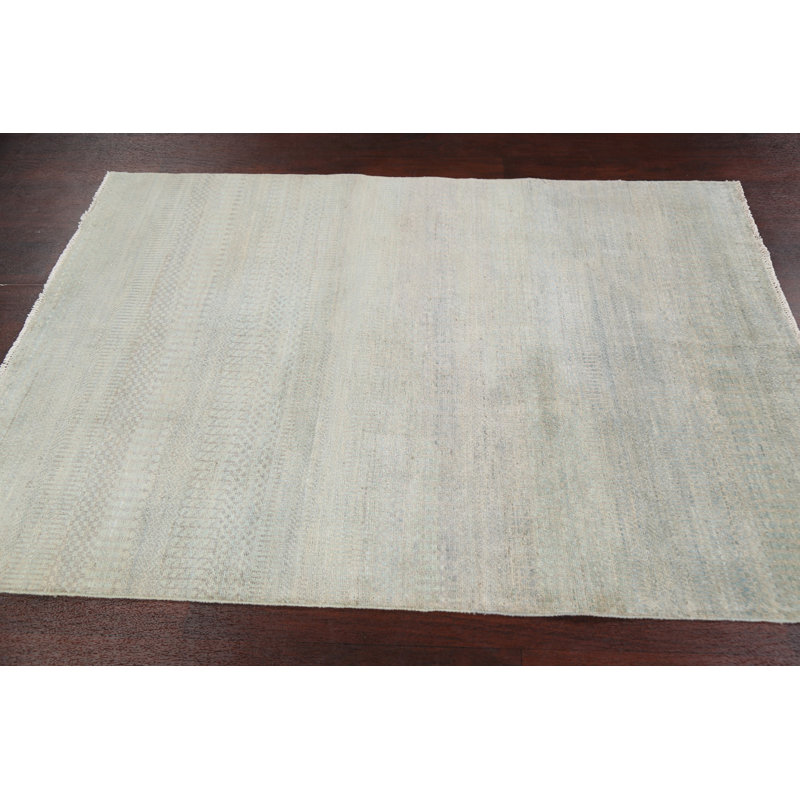 Tapis multicolore noué à la main 4 pi 0 po x 5 pi 9 po One-of-a-Kind