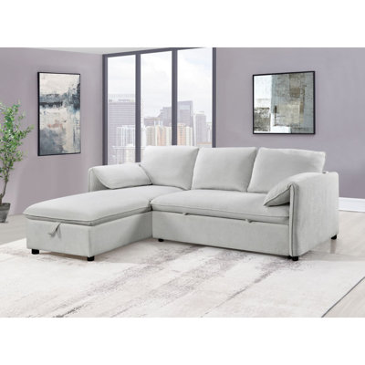 Yaroslav Chenille Reversible Sectional Sofa With Sleeper & Storage
