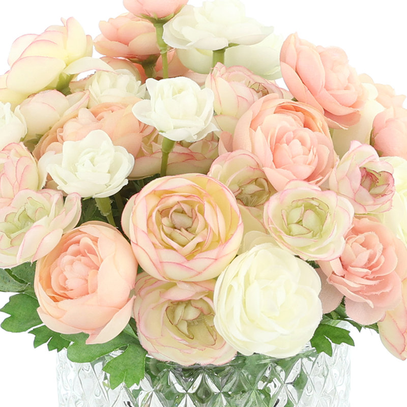 Ranunculus Bouquet, Cream, Peach, Green