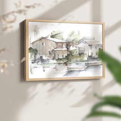 Serene Lakefront I - Reproduction encadrée - Restickable