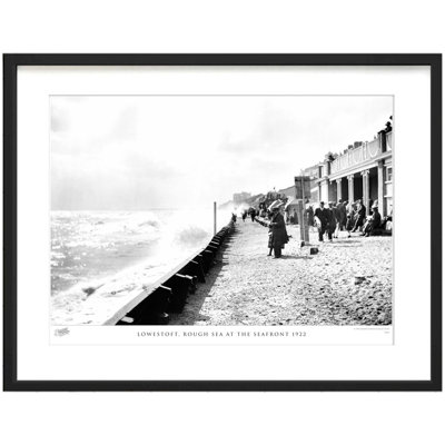Lowestoft, Rough Sea At The Seafront 1922 by Francis Frith - Single Picture Frame Print
