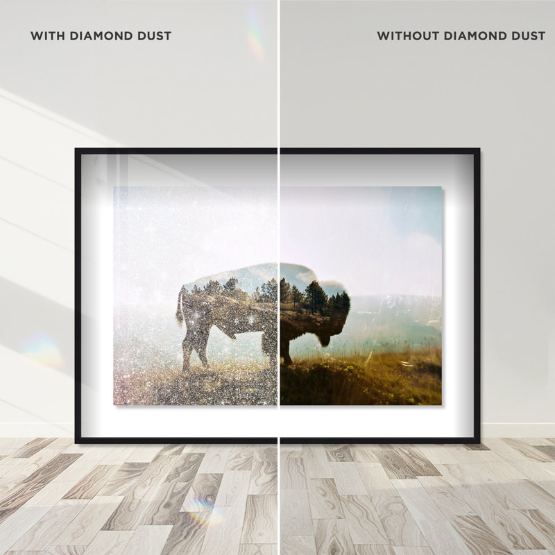Bison Forest II Print by Oliver Gal, 11.5" H x 16.5" W, Black Shadowbox