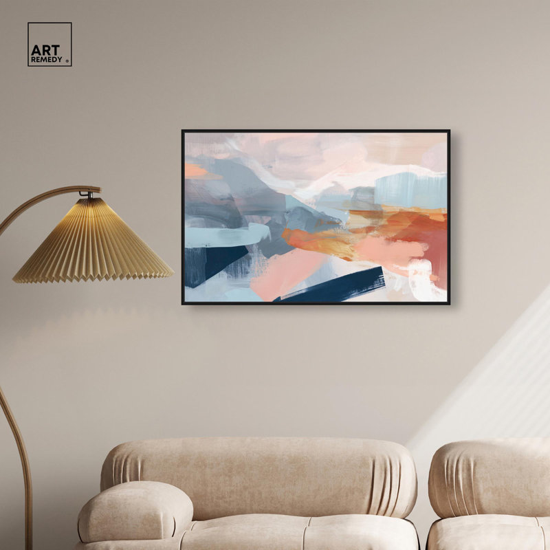 Impression sur toile «Crashing Tide II» par Art Remedy, cadre noir, 36 x 24, H 25 po x l 37 po, Structure noire