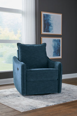 Fauteuil inclinable électrique pivotant Erskin, Bleu marine