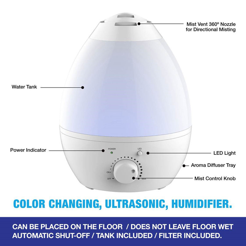 Ultrasonic Color-Changing Humidifier with Aroma Diffuser