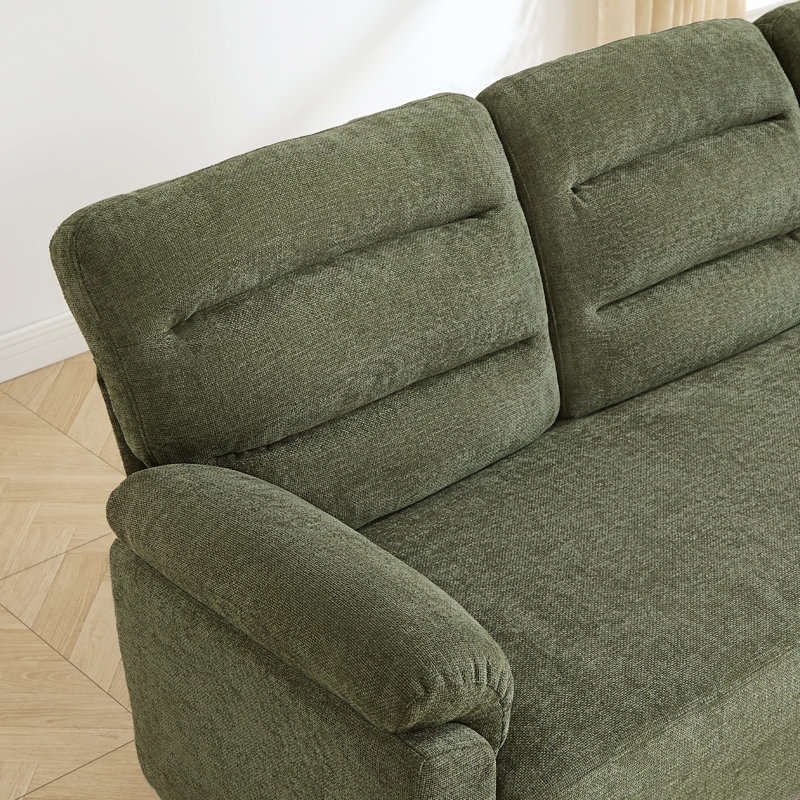 Canapé 88 places en L 88 po Mid-Century, Green Chenille