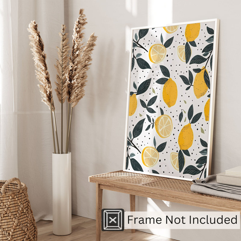 «Food and Kitchen Lemons», impression d'art moderne sans cadre, H 36 po x l 24 po