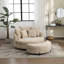 Fauteuil demi-tonneau rembourré avec repose-pieds-100891572
