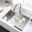 Lavabo en acier inoxydable rouille 30 po avec grille inférieure et finition anti-rayures