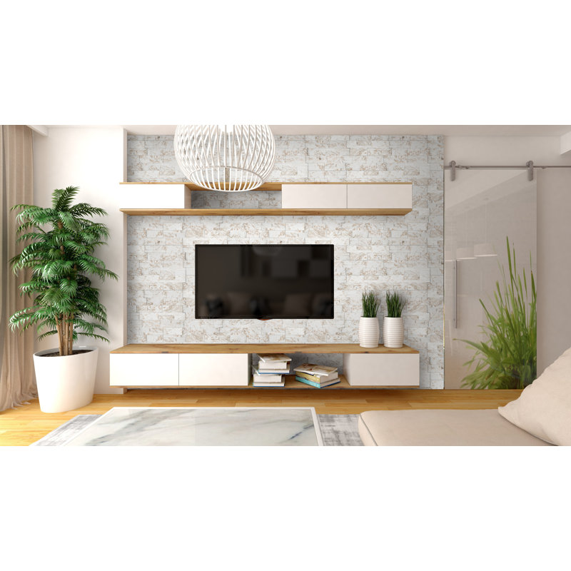 Stonecrest 9 in. x 24 in. Split Face Natural Stone Ledger Panel Wall Tile, Imperial White
