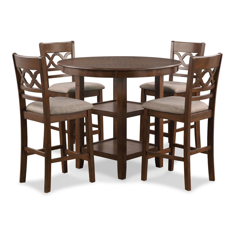 Ensemble repas pour 4 personnes Turgeon, Brun cerisier, H 36 po x L 42 po x l 42 po