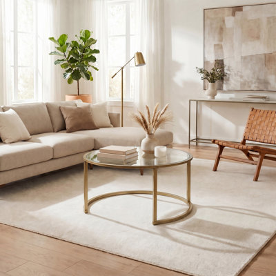 Evie Glass Top Nesting Coffee Table