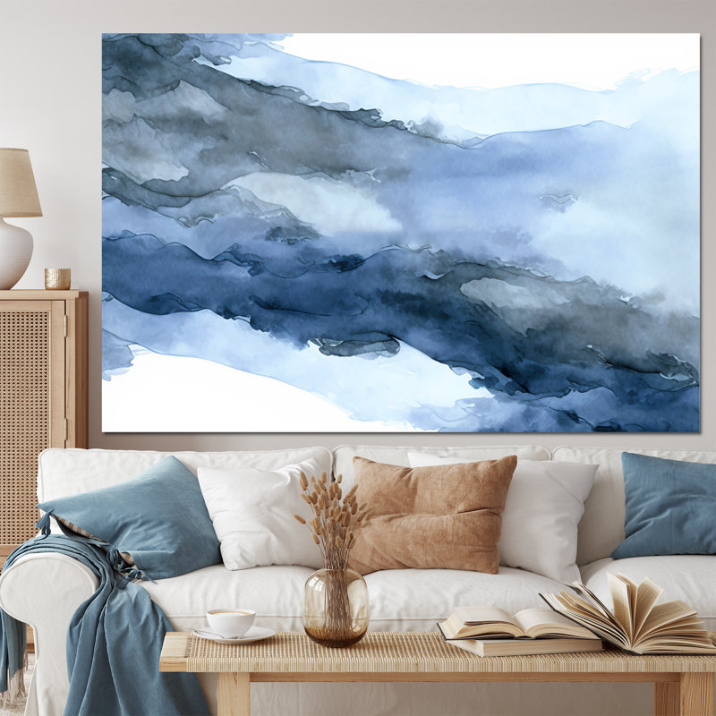 Sapphire Blue Nebula VII - Art abstrait à encre liquide