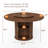 55" Round Dining Table (Walnut) Seats 6 - Wooden Dining Table With Double Storage Shelves, Rotating Tray, And Wavy Sliding Door - Suitable For Dining/Living Rooms-2089943571