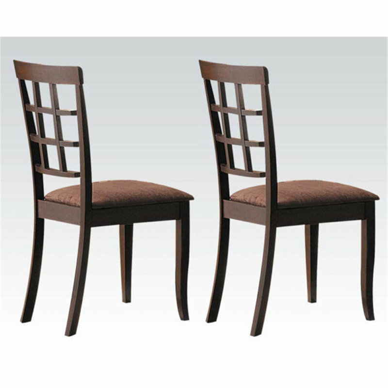 Chaise (lot de 2) en microfibre brun foncé et espresso
