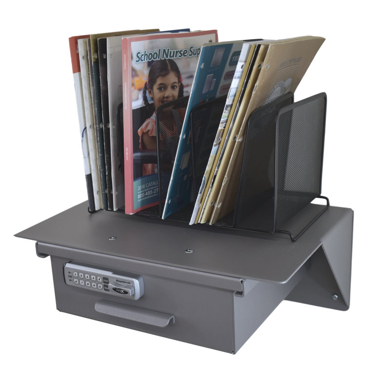 Noblitt Square Metal Floating Shelf with Drawer