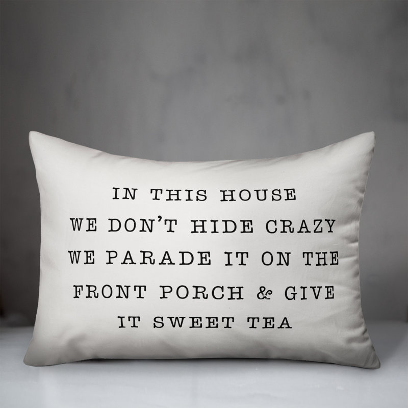 Textual Outdoor Throw Pillow, Off White/Black