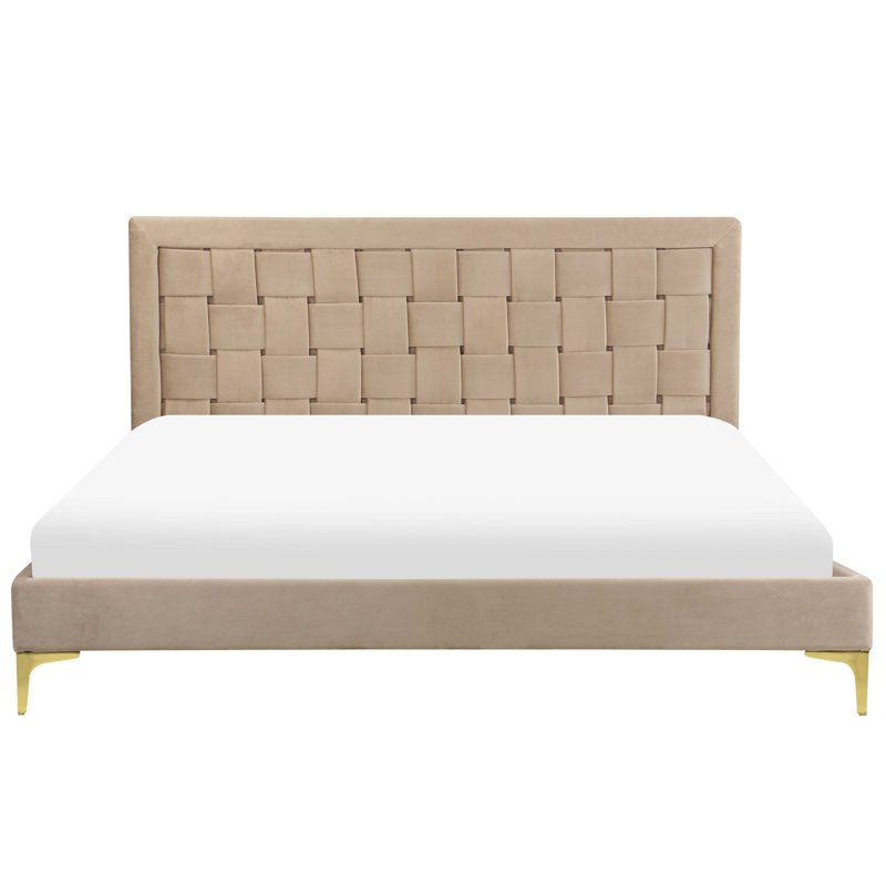 Rajmund Upholstered Bed, Taupe, European Kingsize (160 x 200cm)