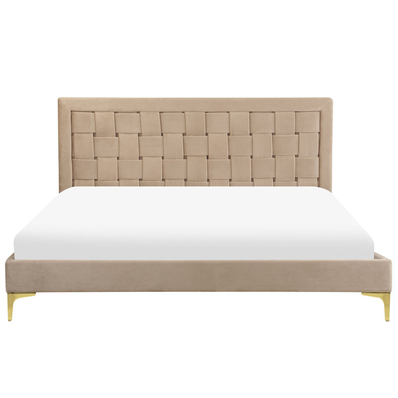 Rajmund Upholstered Bed, Taupe, European Kingsize (160 x 200cm)