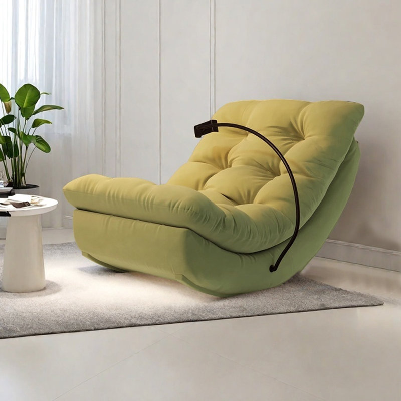 Chaise berçante ergonomique en suède, Vert