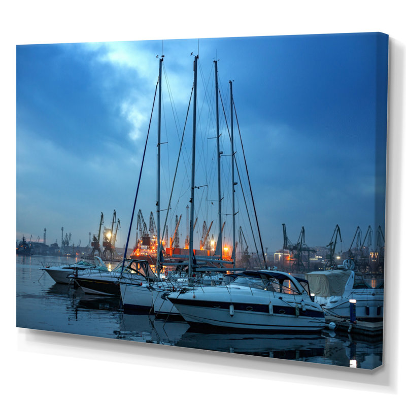 Photo Port Sérénité III sur toile, H 16 po x l 32 po x P 1 po, Toile tendue