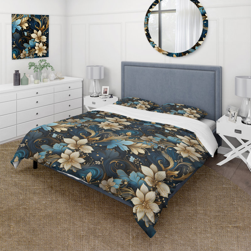 Ensemble de housse de couette Industrial Chic Paisley, Housse de couette pour grand lit et 2 taies décor
