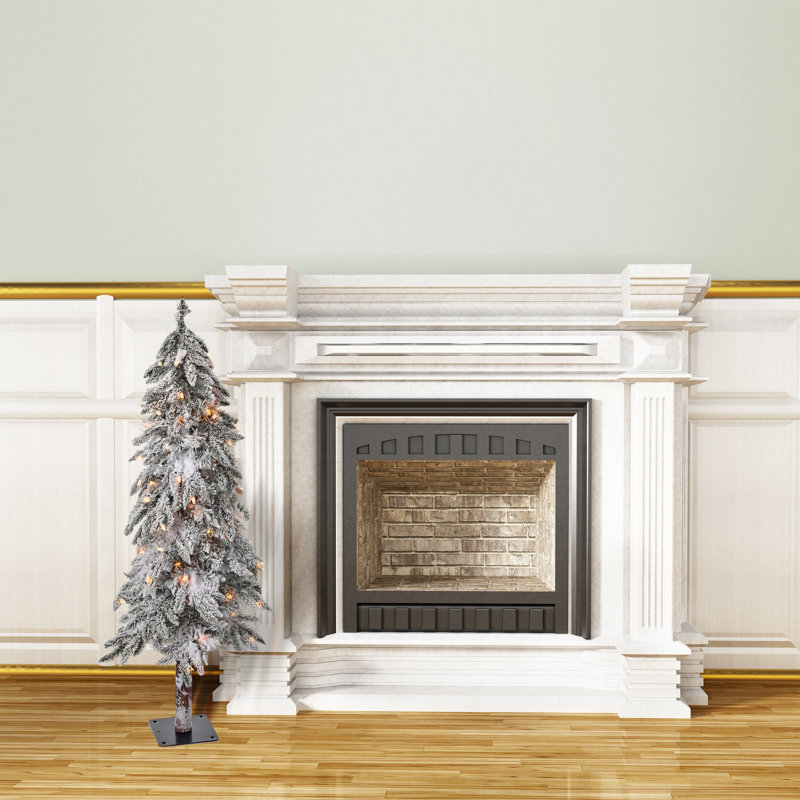 Lighted Artificial Cedar Christmas Tree, 4'