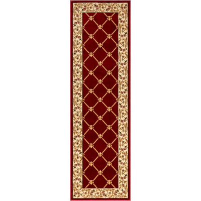 Colindale Fleur De Lis Red Formal Rug