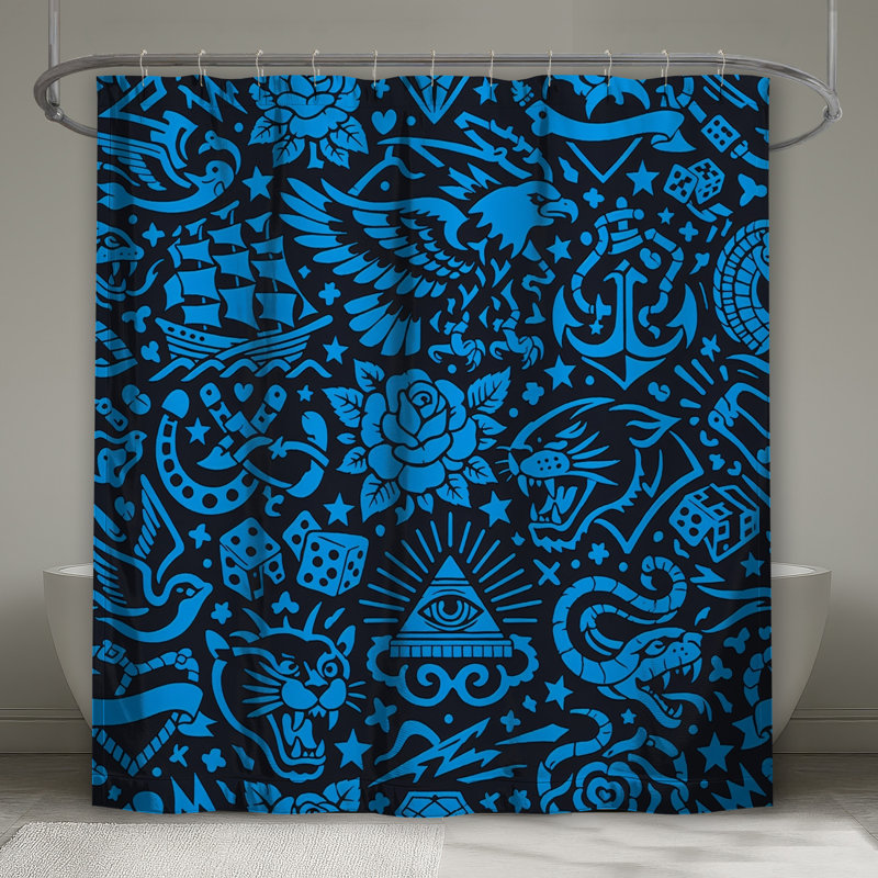 Rideaux de douche Blue, 70in W x 84in H