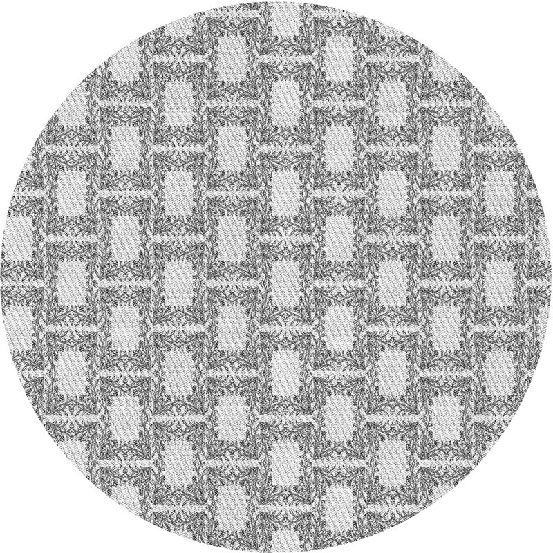 Tapis gris à motif géométrique Kist, Rond 4 pi