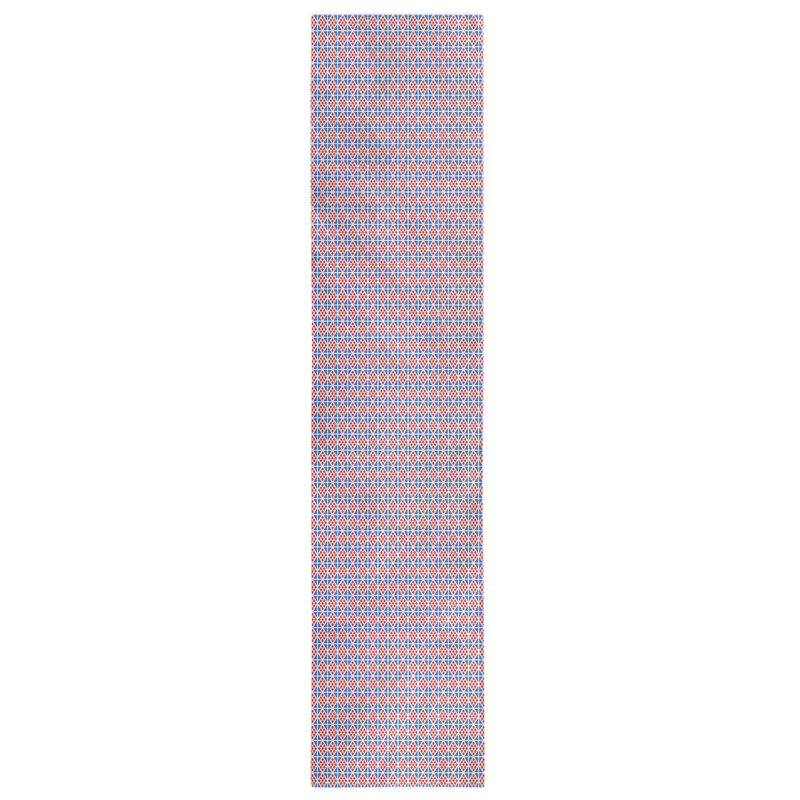 Festive Hol Holiday Diamonds Table Runner, 72" L x 16" W, Red/Blue, Polyester