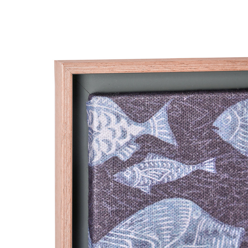 Kona Coast by Reyn Spooner Framed Floated Tropical Blue Fish Floated Printed Linen Wall Art Set of 2