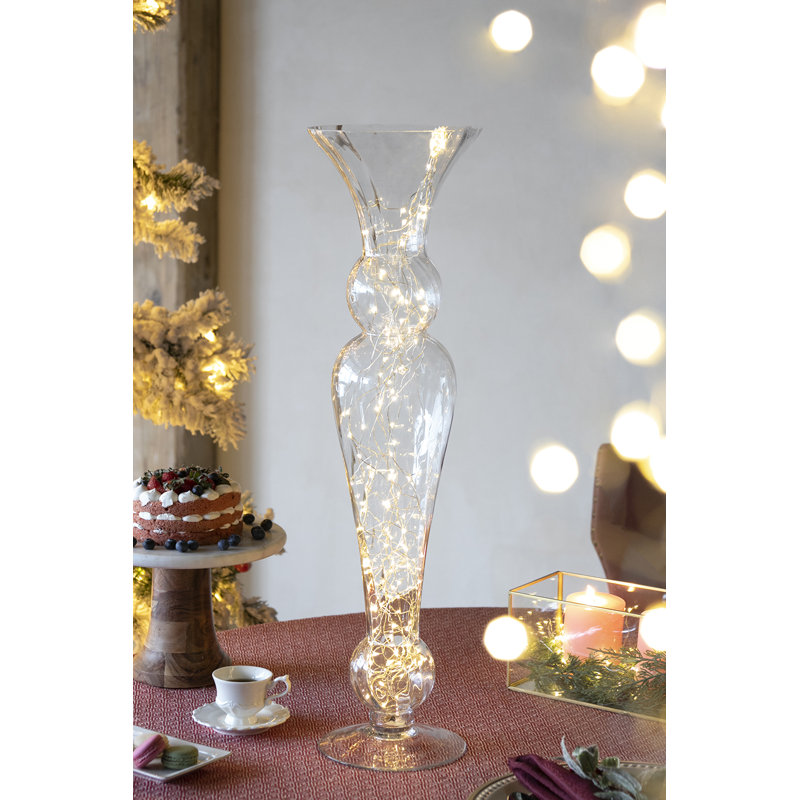 D7x27.5" Fundora Handmade Glass Table Vase