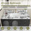 Plateau de meuble-lavabo avec lavabo en céramique encastré, comptoir de meuble-lavabo contemporain avec 3 trous de robinet
