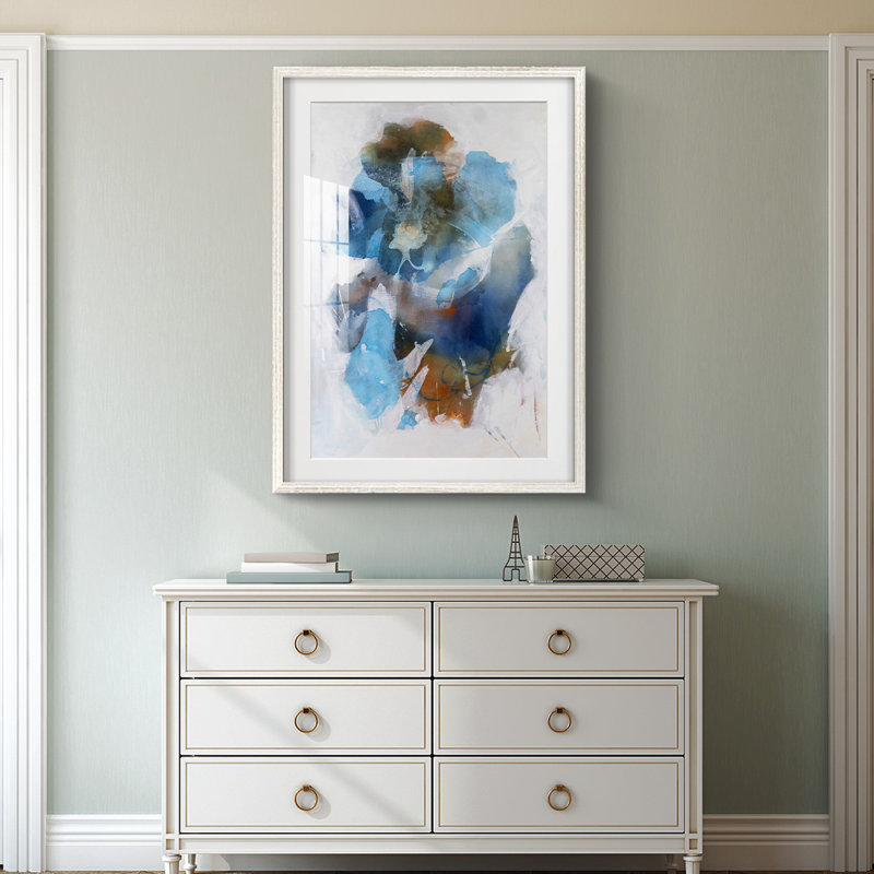 Bleu brumeux II - impression encadrée, H 28,5 po x l 20,5 po, Blanc