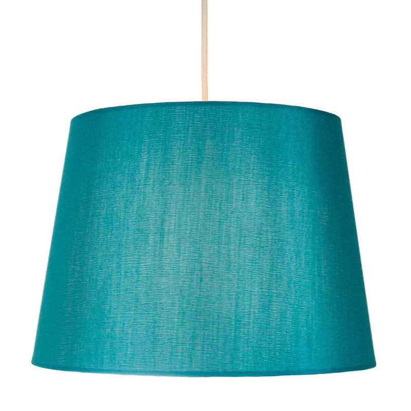 Traditionally Designed Drum Lamp Shade in Sleek Faux Silk Fabric, 18cm H x 25cm W x 25cm D, Teal