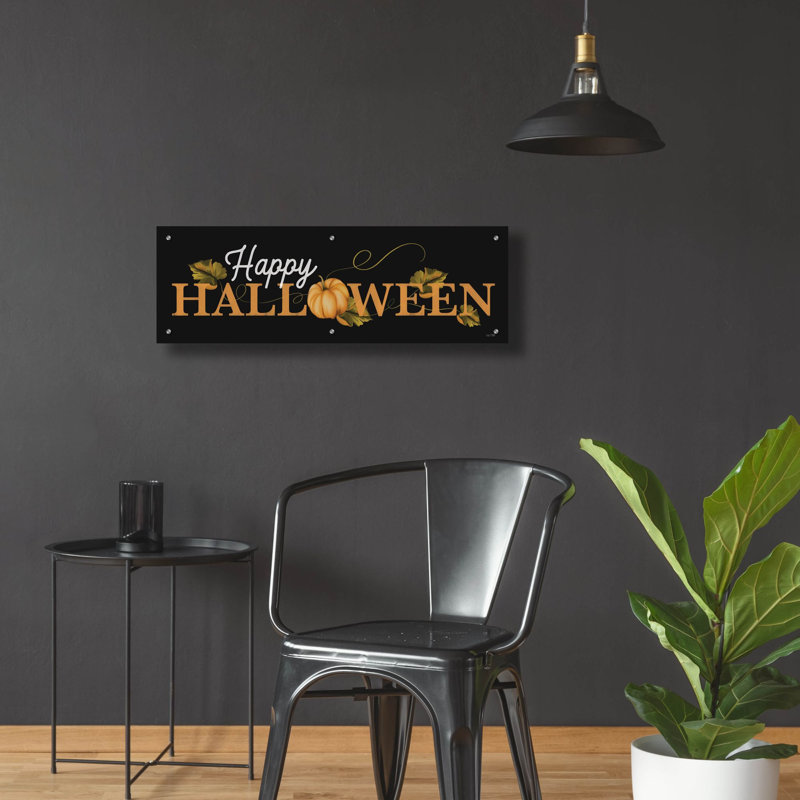  «Happy Halloween Sign» par House Fenway, art mural en verre acrylique, 36 po x 12 po, H 12 po x l 36 po