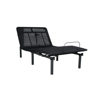 Lit ajustable électrique simple TG, pliable en deux, tête et pied séparés, processus d'assemblage rapide, structure en acier, zéro, lit noir antique - demi-style pliable, inclinaison, configuration, matériau, matelas