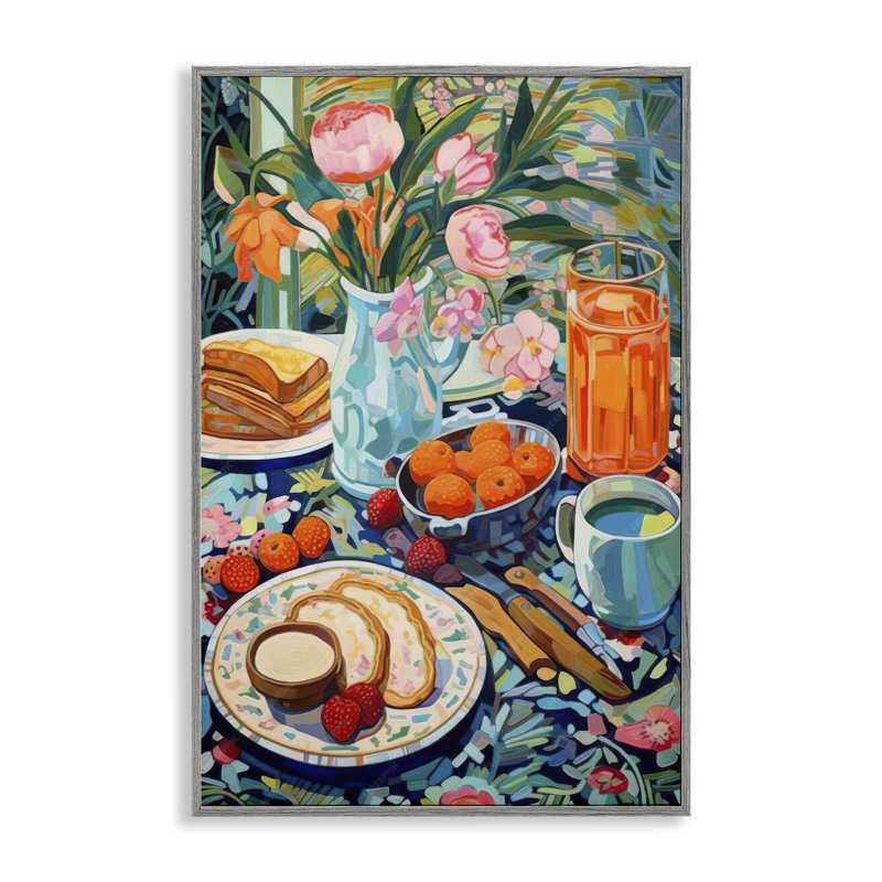 «Bright Petit déjeuner Spread», art de la giclée encadrée par LSR Design Studio, Estampe numérique Farmhouse
