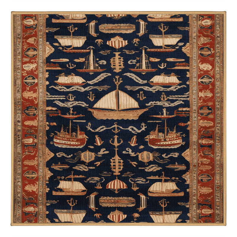 Tapis brun lavable à la machine, Carré 5 pi