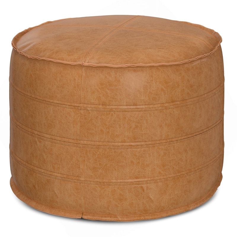 Brody - Pouf rond 20 po - Brun patiné