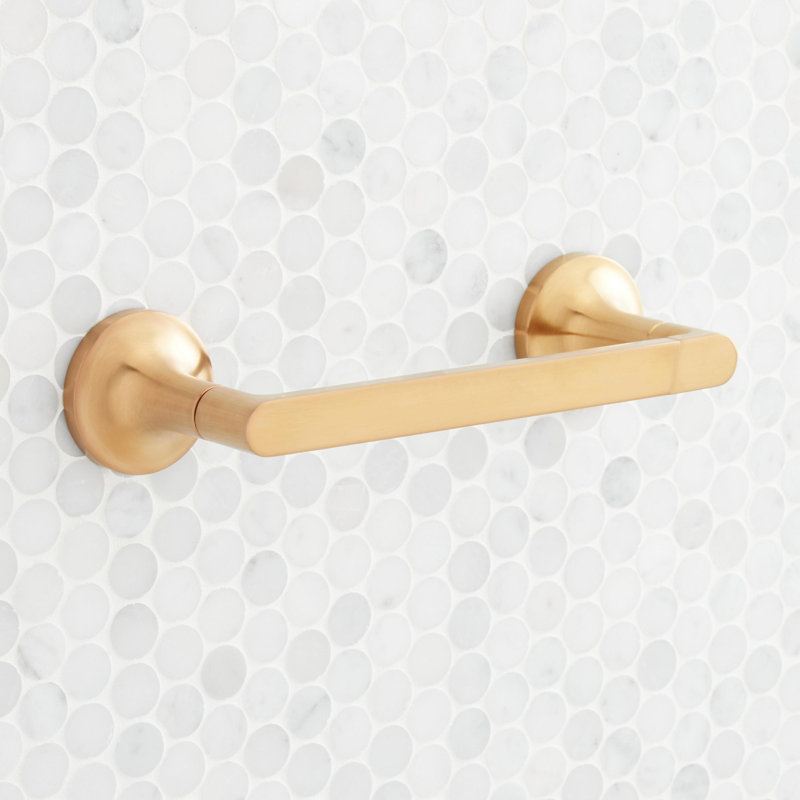 Lentz Wall Mounted Pivoting Toilet Paper Holder, Gold