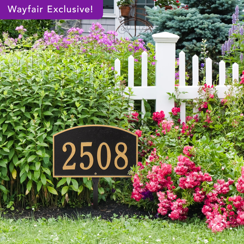 Legacy 1-Line Lawn Address Sign, Black / Gold, Yes